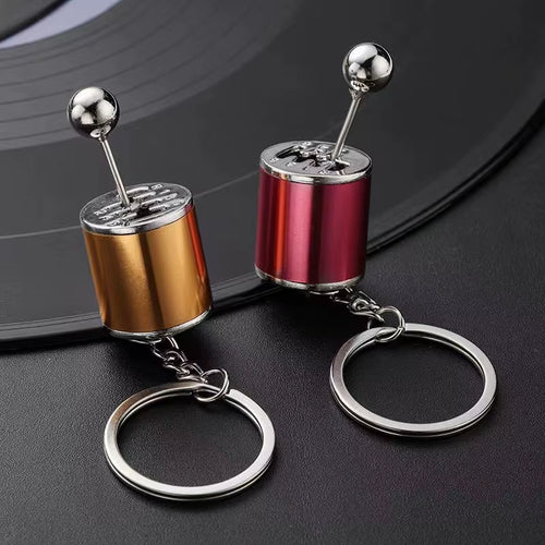 Keychain Mini Turbo Turbocharger Car-Styling Keyring Gear Gearbox Pendant Keychain Stick Knobs Keyring Shift Metal Fidget Toys